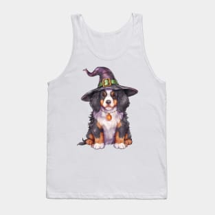 Watercolor Bernese Mountain Dog in Witch Hat Tank Top